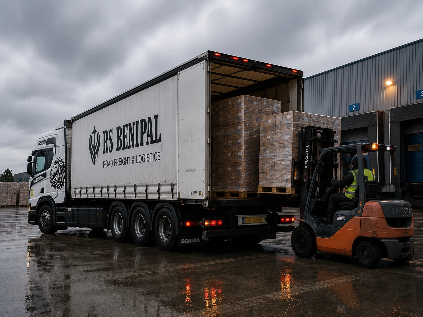 Palletised freight loading